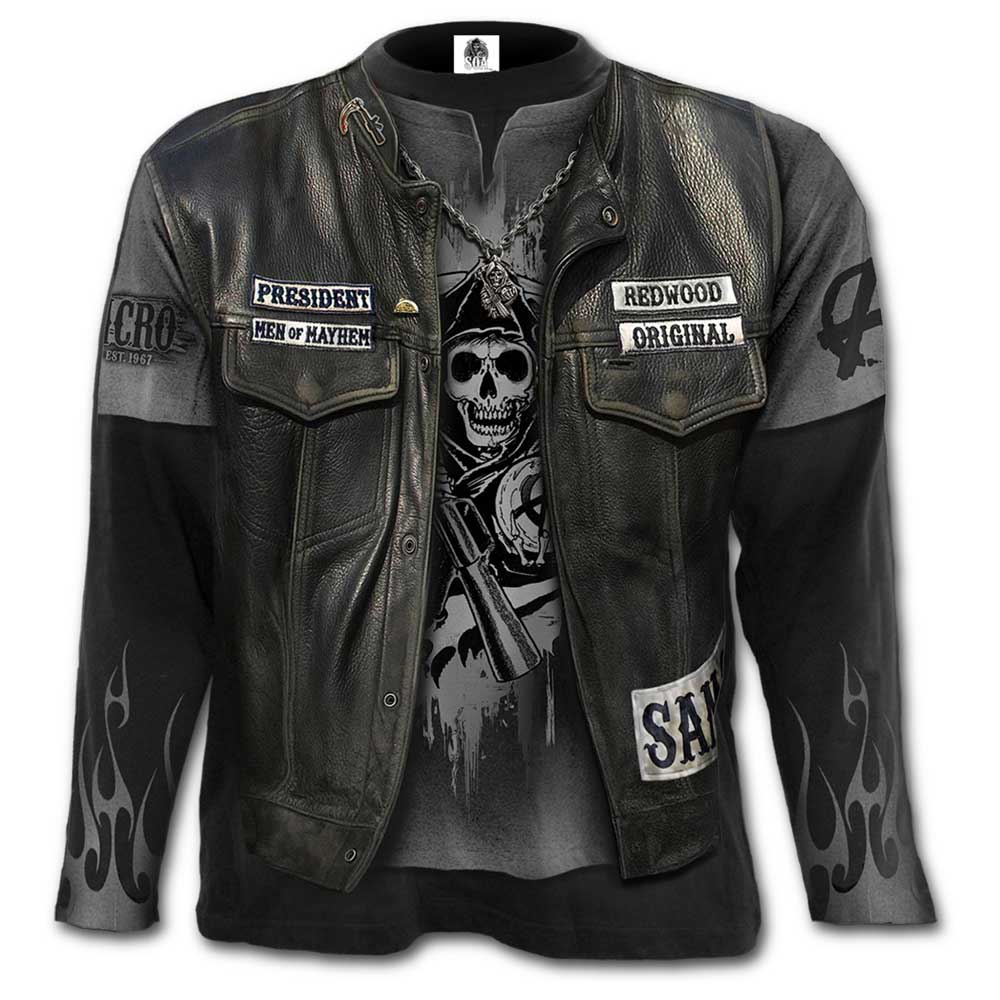 Spiral Spiral Sons Of Anarchy Longsleeve shirt JAX WRAP Kleding en accessoires Soa Sons Of Anarchy Herren Leder